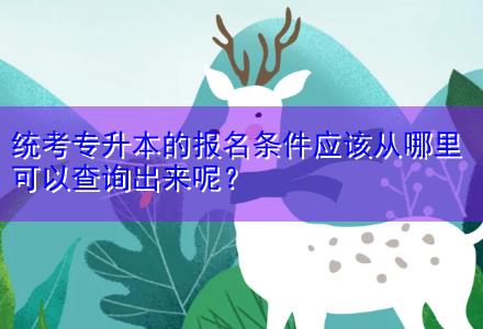 統(tǒng)考專升本的報名條件應該從哪里可以查詢出來呢？