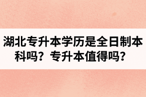 湖北專升本學(xué)歷是全日制本科嗎？專升本值得嗎？