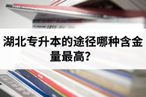 湖北專升本的途徑哪種含金量最高？