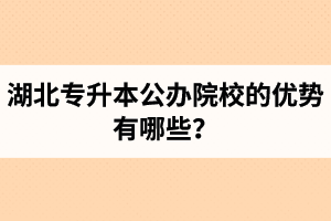 湖北專升本公辦院校的優(yōu)勢(shì)有哪些？為什么大家都想報(bào)公辦學(xué)校？