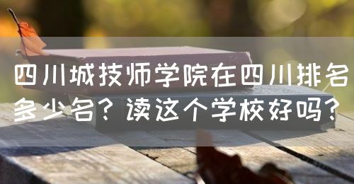 四川城技師學(xué)院在四川排名多少名？讀這個(gè)學(xué)校好嗎？(圖1)