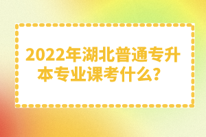 2022年湖北普通專升本專業(yè)課考什么？