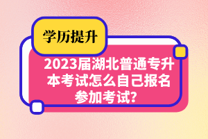 2023屆湖北普通專升本考試怎么自己報(bào)名參加考試？