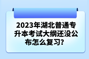 2023年湖北普通專升本考試大綱還沒公布怎么復(fù)習(xí)？