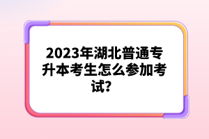2023年湖北普通專升本考生怎么參加考試？