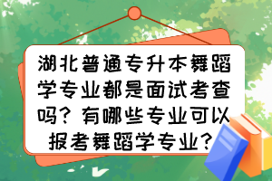湖北普通專(zhuān)升本舞蹈學(xué)專(zhuān)業(yè)都是面試考查嗎？有哪些專(zhuān)業(yè)可以報(bào)考舞蹈學(xué)專(zhuān)業(yè)？