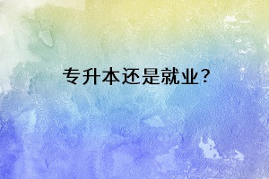 專升本還是就業(yè)？