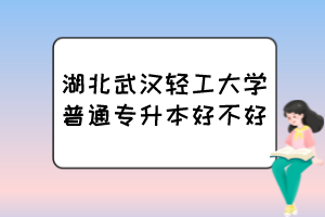湖北武漢輕工大學(xué)普通專升本好不好？
